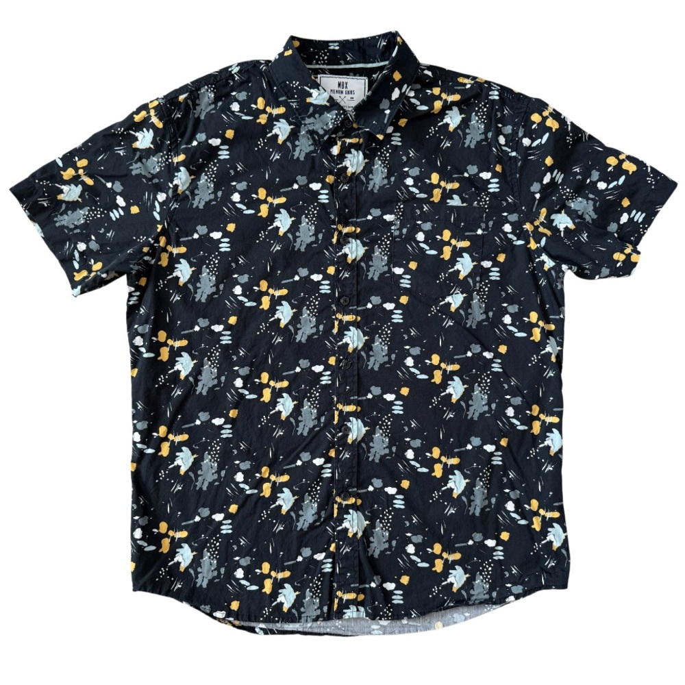 MBX Premium Goods Trendy Black Button Down Shirt Men’s Large